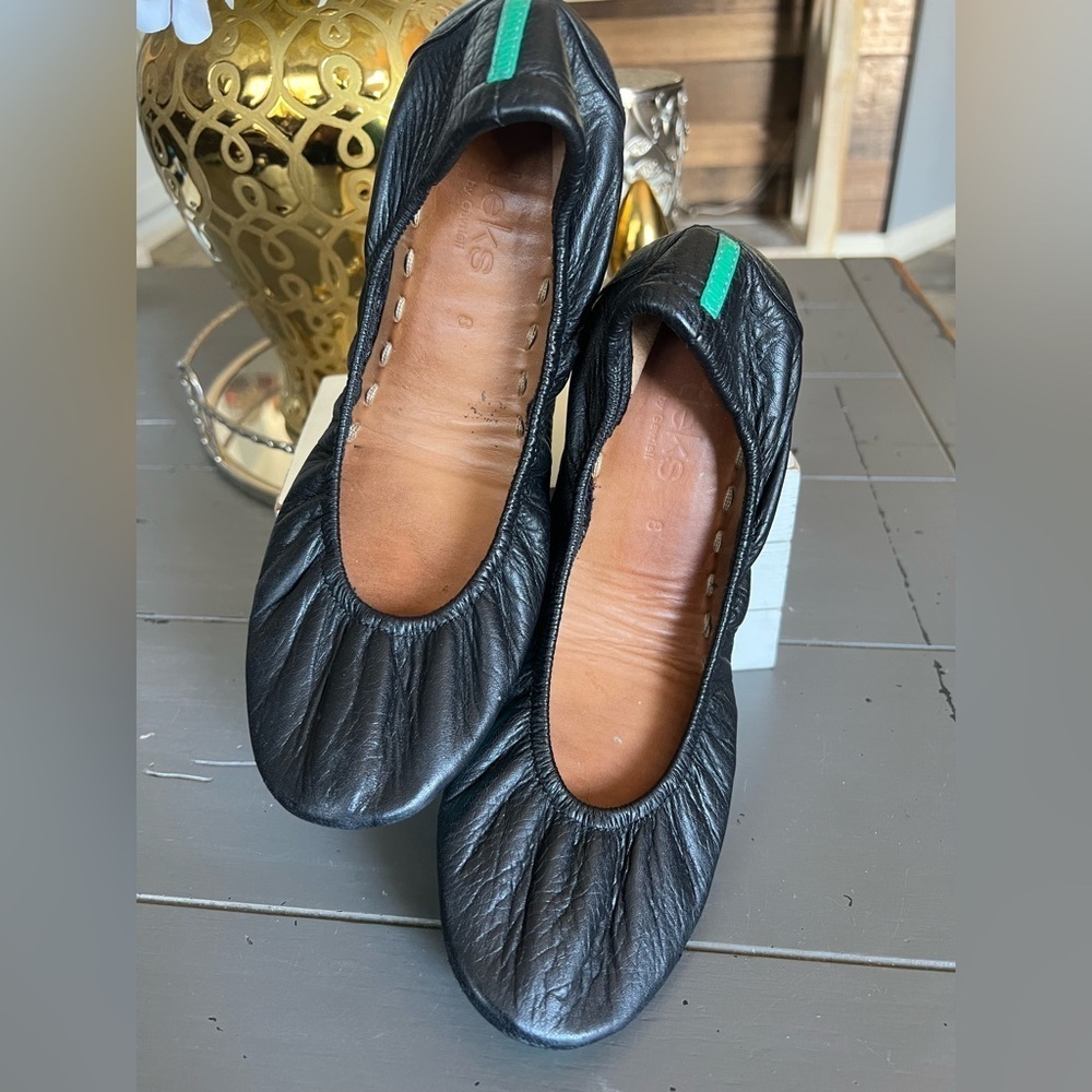 Tieks Stylish Black Leather‎ Women's Shoes Size 8